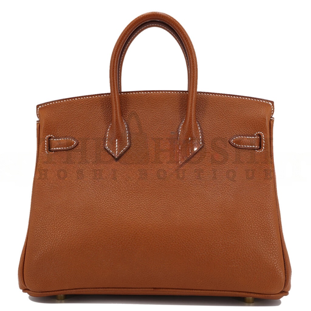 H**me5 BIRKIN 25 SADDLE LEATHER GOLDEN BROWN GOLD BUCKLE BAG 9012863189 (25*20*13cm) Master Quality